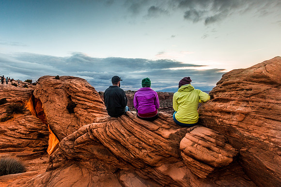 Hikers, Mesa Arch, Canyonlands National Park