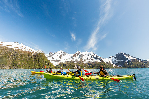 Kayakers, Aialik Bay, Alaska
