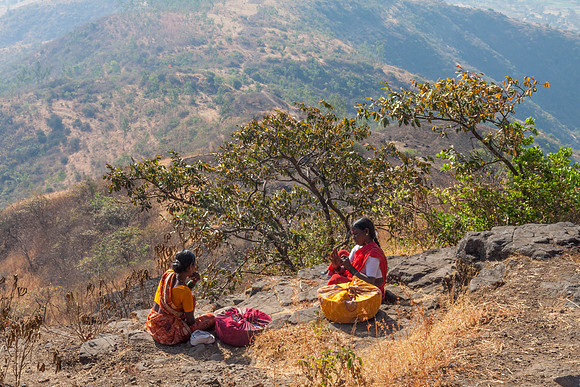 Ladies Resting on Climb, Outside Pune